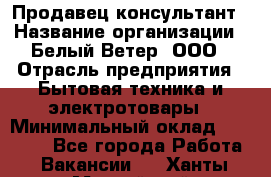 Продавец-консультант › Название организации ­ Белый Ветер, ООО › Отрасль предприятия ­ Бытовая техника и электротовары › Минимальный оклад ­ 20 000 - Все города Работа » Вакансии   . Ханты-Мансийский,Нижневартовск г.